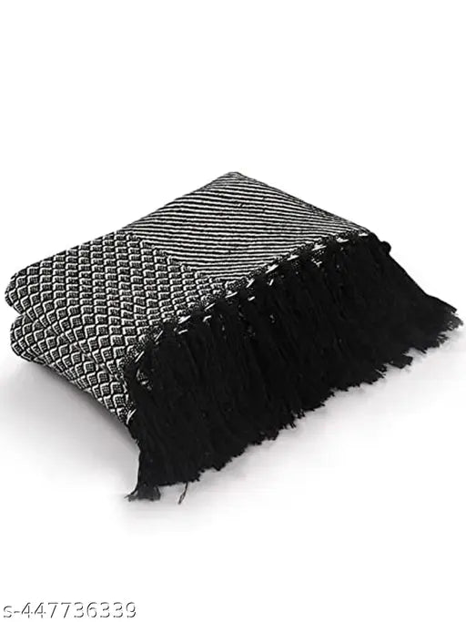 Soft cotton bed throw, ethnic motifs design, 28"x8"x38", single size, India-made