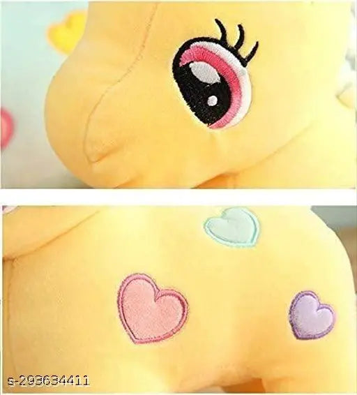 Yellow unicorn and rabbit plush toys, soft material, cute design, 25cm, Valentine's Day gift.