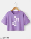 Cotton printed 'LEVENDAR DONT QUIT 99' comfy retro short sleeve women's t-shirt, size XS-30, India origin