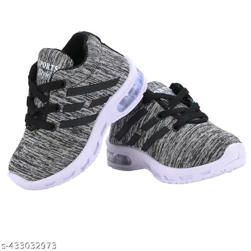 Gray and white sneakers with a blue Adidas logo