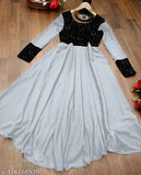 Georgette embroidered kurti, long-sleeved Indian fashion on mannequin