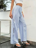 Blue knot tie pants, long sleeves