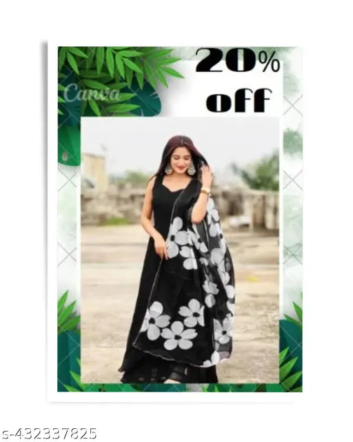 Georgette sleeveless women's dress, solid net new arrivals from India