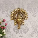 Ethnic aluminum Ganesha figurine, 20cm x 24cm x 5cm, ideal for Diwali, wedding, birthday, or corporate gift