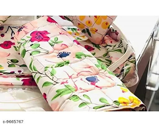 Beautiful Glace Cotton double bedsheet set of 122 (Queen size), 180 thread count, 2 pillow covers