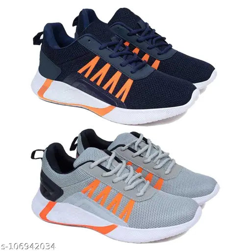 A pair of Bersache casual shoes with blue and orange laces, canvas upper