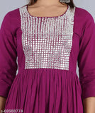 Purple mirror work cotton kurta pant set with short sleeves, perfect for festive occasions in India