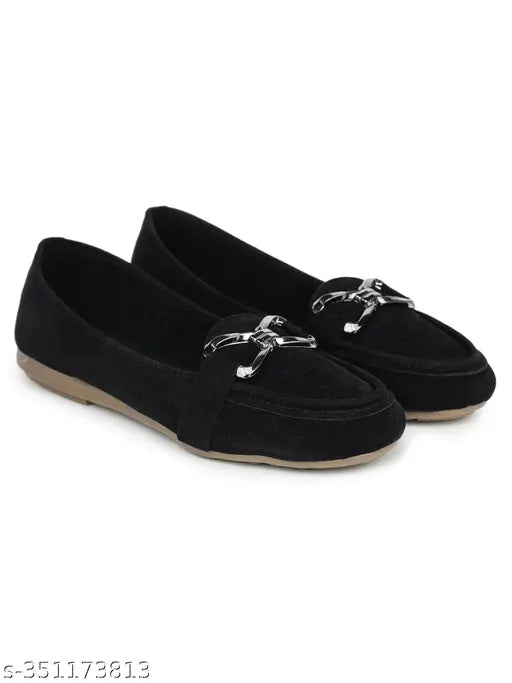 Suede moonwalk stylish bellies, solid pattern ballerina shoes for women, made in India
