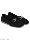 Suede moonwalk stylish bellies, solid pattern ballerina shoes for women, made in India