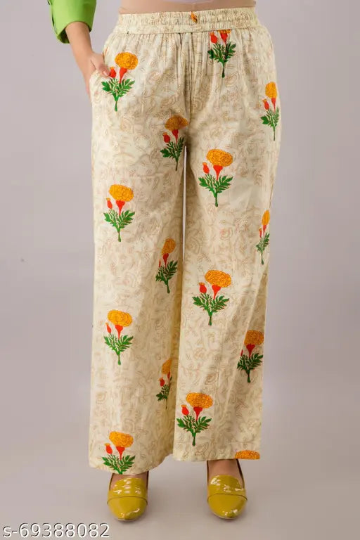 Rayon A-line kurta with printed palazzo set, solid color and one-sided pocket - Indian women's ethnic wear in rayon fabric