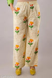 Rayon A-line kurta with printed palazzo set, solid color and one-sided pocket - Indian women's ethnic wear in rayon fabric