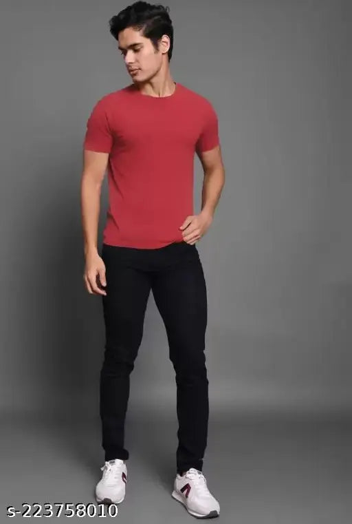 Black denim skinny fit jeans for men by MARKVIEW, ideal for fashionable outfits