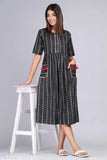 Cotton dobby pleated pocket kurtis - Indian fashion, printed combo, short sleeves