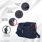 Unisex polyester sling bag with side pocket, detachable shoulder strap. High-quality material, practical design for daily use