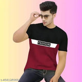 Fashion printed round neck half sleeves cotton blend t-shirt for men (pack of 2) - vibrant design, comfortable fit, premium quality