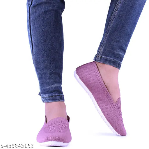 Textured mesh ankle bellies, casual Indian ballerinas - IND-5, 6, 7, 8