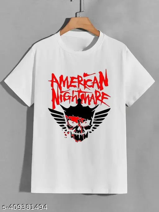 Men's white cotton blend WWE Cody Rhodes t-shirt, featuring Roman Reigns print. Short sleeves, suitable for boys and men." (91 characters)