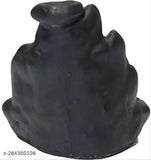 Black glass incense holder with smoke effect for backflow design, resembling Lord Shiva