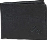 Faux leather Classic world men's wallet, 2-compartment purse in solid black and tan colors, free size