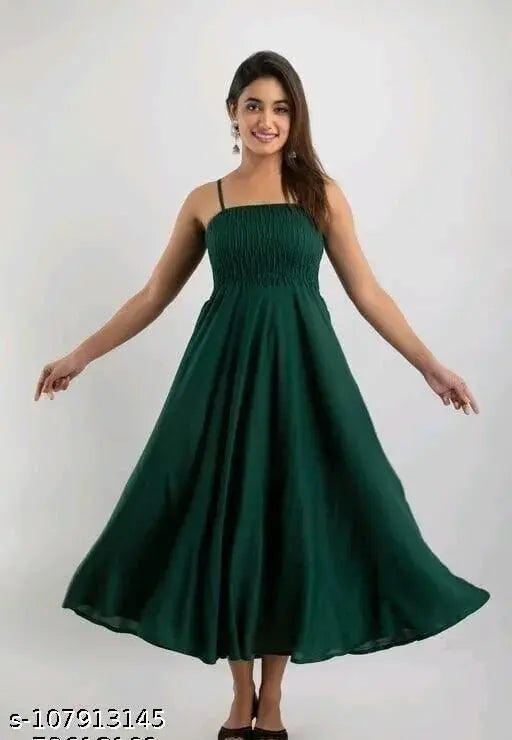 Blue chiffon dress, knee length, flared skirt