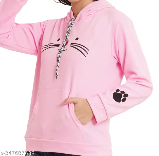 Cotton blend printed sweatshirt & hoodie for girls aged 12-16, showcasing stylish design from India