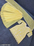 Trendy, yellow dupatta set with matching saree