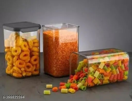 Plastic unbreakable grocery container, set of 12, 1200 ml capacity
