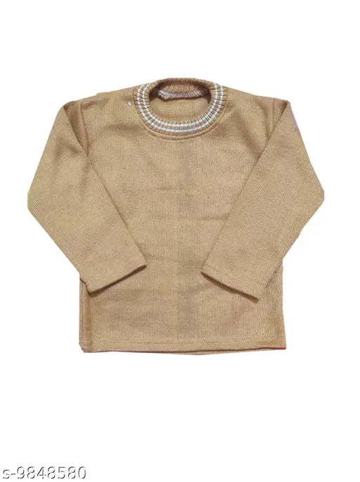 Kids Kashika woolen set: printed top, long sleeves, solid-bottom payjama and t-shirt (WOOL), Indian handcrafted