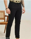 Cotton blend plain black jeans I2U3, ideal for everyday wear