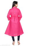 Indian rayon straight kurti, long sleeves, solid design - L (Bust 38in, Length 40in), XL (Bust 40in, Length 42in)