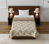Brown floral hand block printed cotton reversible cambric dohar single 60x90 inch lightweight blanket, soft and all-weather friendly