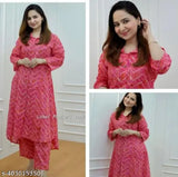 Pink cotton kameez set, long sleeves, unstitched