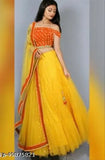 Fancy embroidered lehenga set in satin and net, free size, Indian craftsmanship