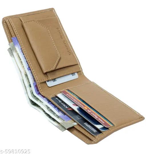 Stylish faux leather wallet, solid color design for men and women, trending new designer ATM style