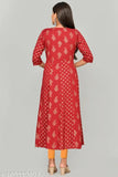 New Printed Rayon Anarkali Kurti - Three-Quarter Sleeves, Indian traditional fashion for M36L48, L38L48, XL40L48, XXL42L48