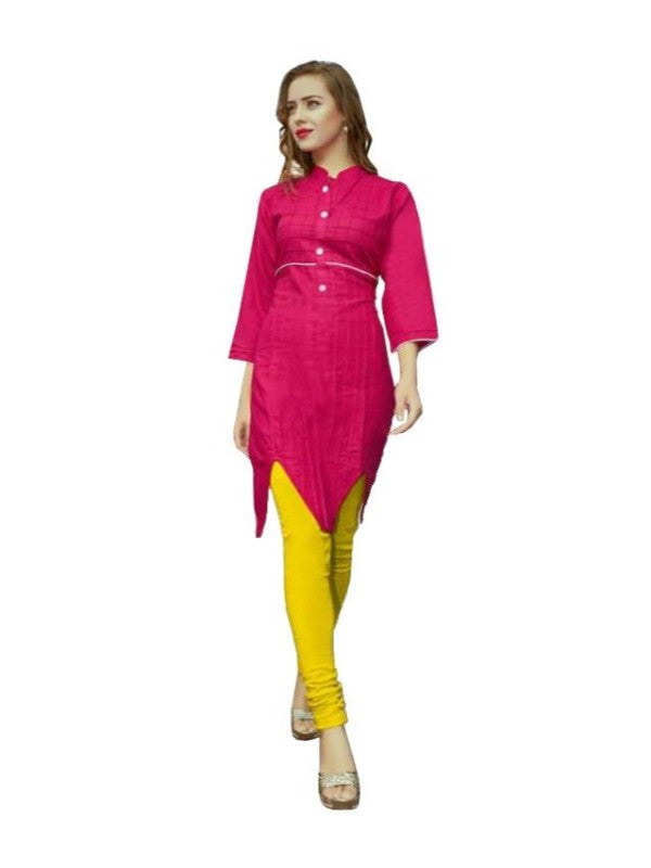 Women's Cotton Kurtis (Dark Pink, XL) - GillKart