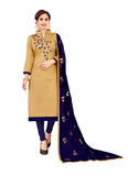 Women's Glaze Cotton Unstitched Salwar-Suit Material With Dupatta (Sandel, 2-2.5mtrs) - GillKart