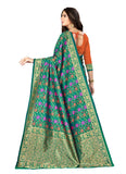 Women's Banarasi silk Saree with Blouse (Multi, 5-6mtr) - GillKart