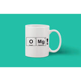 White ceramic coffee mug with printed magnets inside