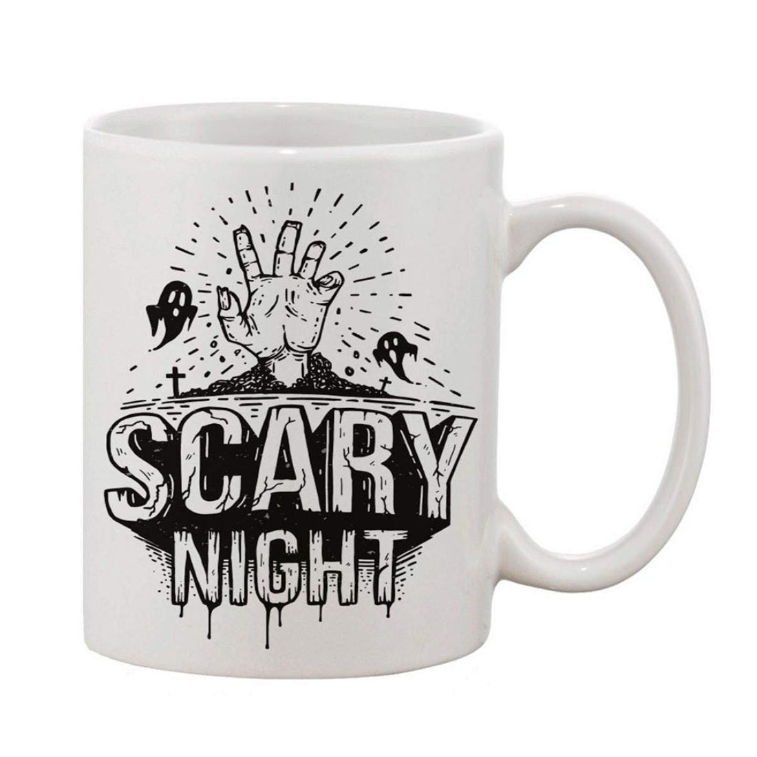 Printed Ceramic Coffee Mug - 1 Pieces, White, 11oz - GillKart