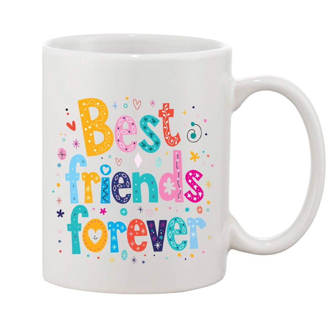 Printed Ceramic Coffee Mug - 1 Pieces, White, 11oz - GillKart