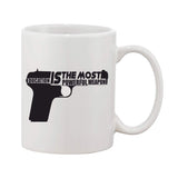 Printed Ceramic Coffee Mug - 1 Pieces, White, 11oz - GillKart