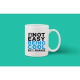 White ceramic coffee mug with printed quote, 1 piece, 11 oz