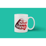 Printed ceramic coffee mug, 1 piece, white with 11 oz capacity