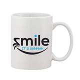 White ceramic mug with sunnah smile print, 11oz