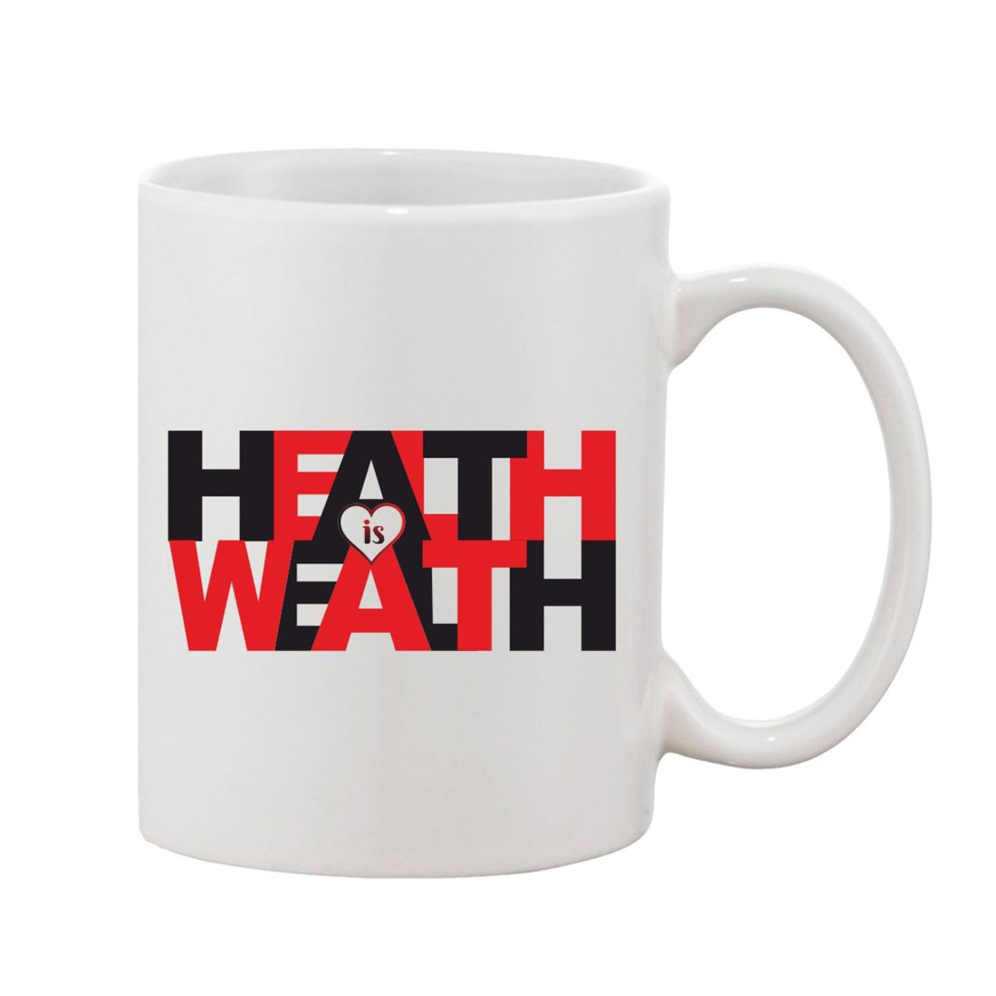 Printed ceramic coffee mug, white, 11oz