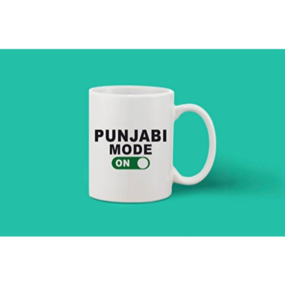Printed ceramic coffee mug, white, 11oz