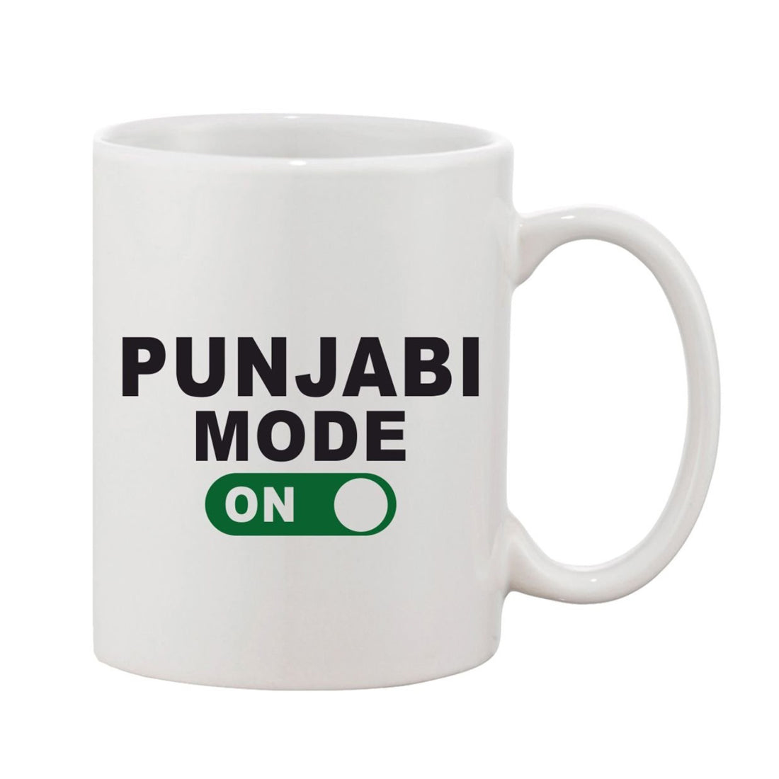 Printed ceramic coffee mug, white, single piece, 11oz