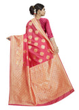 Women's Kota Banarasi Silk Saree with Blouse (Gajri,5-6 mtrs) - GillKart