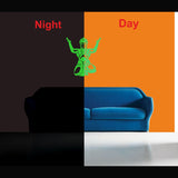 Green vinyl Hanuman Ji Radium wall sticker, peel-and-stick, 27x31cm decorative religious art for peaceful bedroom decor